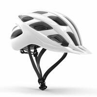 white bicycle helmet isolated on a white background photo