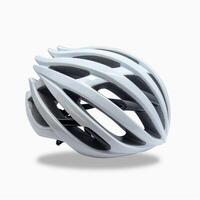 white bicycle helmet isolated on a white background photo