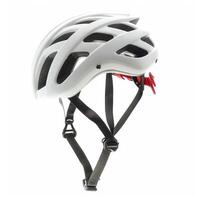 white bicycle helmet isolated on a white background photo