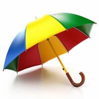 Umbrella or parasol with handle isolated on white background, 3D rendering photo