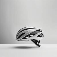 white bicycle helmet isolated on a white background photo