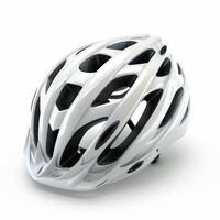 white bicycle helmet isolated on a white background photo