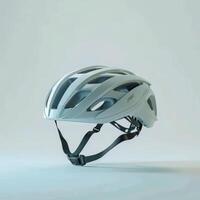 white bicycle helmet isolated on a white background photo