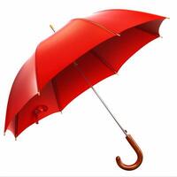 Umbrella or parasol with handle isolated on white background, 3D rendering photo