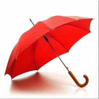 Umbrella or parasol with handle isolated on white background, 3D rendering photo