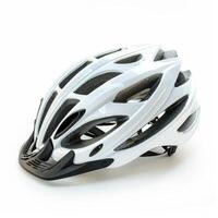 white bicycle helmet isolated on a white background photo