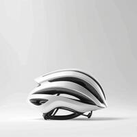 white bicycle helmet isolated on a white background photo