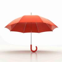 Umbrella or parasol with handle isolated on white background, 3D rendering photo