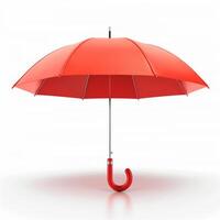 Umbrella or parasol with handle isolated on white background, 3D rendering photo