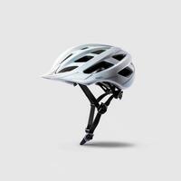 white bicycle helmet isolated on a white background photo