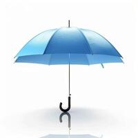 Umbrella or parasol with handle isolated on white background, 3D rendering photo