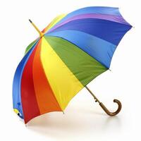 Umbrella or parasol with handle isolated on white background, 3D rendering photo