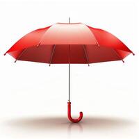 Umbrella or parasol with handle isolated on white background, 3D rendering photo