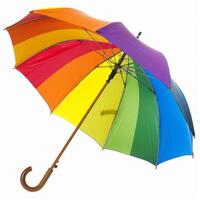 Umbrella or parasol with handle isolated on white background, 3D rendering photo