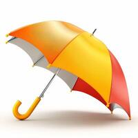 Umbrella or parasol with handle isolated on white background, 3D rendering photo