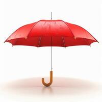Umbrella or parasol with handle isolated on white background, 3D rendering photo