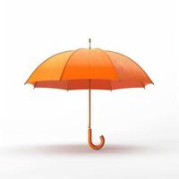 Umbrella or parasol with handle isolated on white background, 3D rendering photo