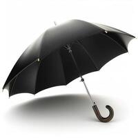Umbrella or parasol with handle isolated on white background, 3D rendering photo