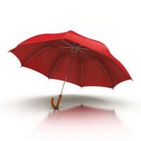 Umbrella or parasol with handle isolated on white background, 3D rendering photo