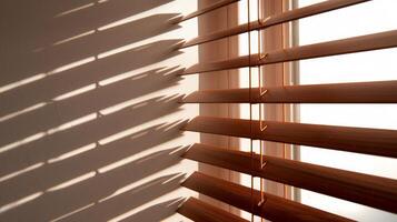Modern window with brown blinds, closed style photo