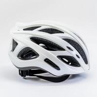 white bicycle helmet isolated on a white background photo