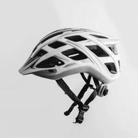 white bicycle helmet isolated on a white background photo