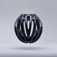 white bicycle helmet isolated on a white background photo