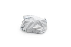 Isolated Postal Package from shopping online, is delivered to the buyer. It's shot in the studio light in front of white background. Clipping Paths. photo