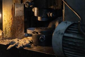 Machine and tool of Computer numerical control CNC, factory creates metal religion art such as Gold rolling machine and little jewelry in religious ceremony. photo