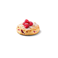 Raspberry scone with golden brown exterior visible raspberry pieces tender crumb dusted with sugar Culinary png