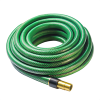 Coiled green garden hose on a transparent background png