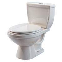 White toilet with an open lid, ready for use, isolated on a transparent background. png