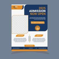 Creative A4 size admission flyer design template vector
