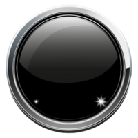 3d button. Round buttons with metal frame. png