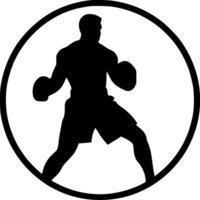Boxing, Black and White illustration vector