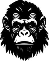 Chimpanzee, Minimalist and Simple Silhouette - illustration vector