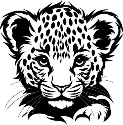 Leopard Baby, Minimalist and Simple Silhouette - illustration