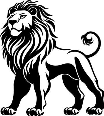 Lion, Minimalist and Simple Silhouette - illustration