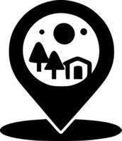 Map Pin - Black and White Isolated Icon - illustration vector