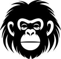 Monkey - Black and White Isolated Icon - illustration vector