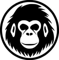 Monkey, Minimalist and Simple Silhouette - illustration vector