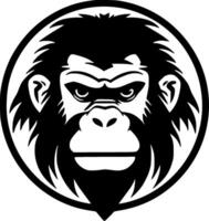 Monkey, Minimalist and Simple Silhouette - illustration vector