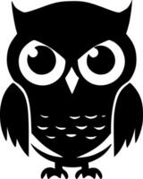 Owl - Black and White Isolated Icon - illustration vector