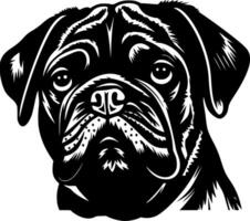 Pug - Black and White Isolated Icon - illustration vector