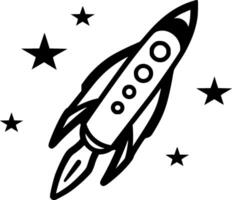 Rocket, Minimalist and Simple Silhouette - illustration vector