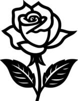 Rose - Black and White Isolated Icon - illustration vector
