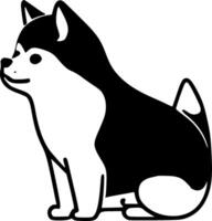 Shiba, Minimalist and Simple Silhouette - illustration vector
