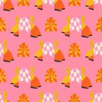 surrealism geometric pattern. Psychedelic statue seamless pattern vector