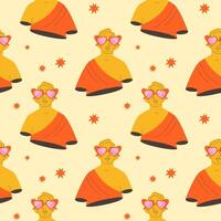 surrealism geometric pattern. Modern statue seamless pattern vector