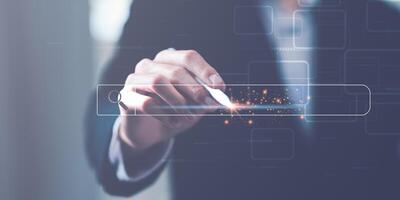 entrepreneur showing SEO concept ,optimization analysis tools , search engine rankings ,social media sites based on results analysis data ,Website Search Optimization ,nteresting web rankings photo